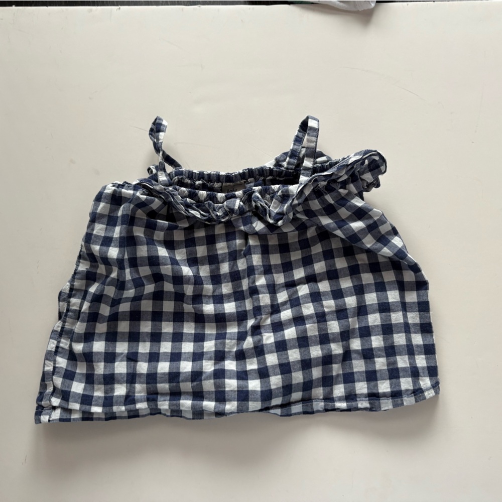 baby bgosh Blue and White Checkered Baby Top
